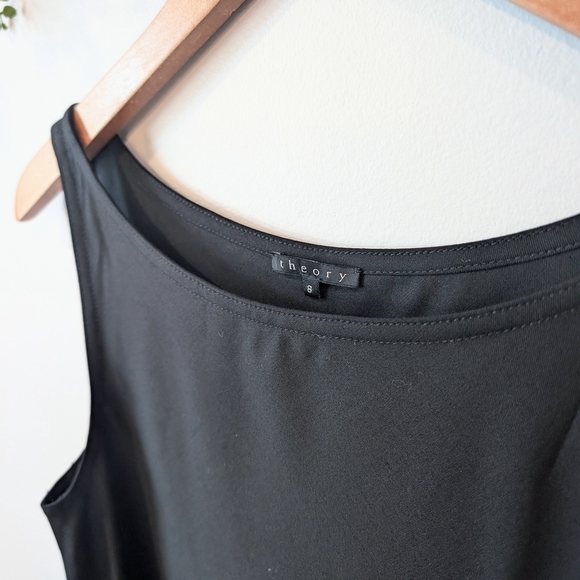 Theory Black Sleeveless Scoop Neck Mini Sundress - Picture 2 of 6